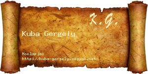 Kuba Gergely névjegykártya